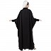 Designer Shirt style Kaftan with inner abaya- Black-White